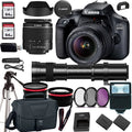 EOS 4000D/ T100 DSLR w/ EF- 18-55mm /3.5-5.6 +420-800mm HD lens+case+128Memory (24PC)