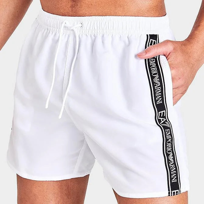 MEN' EMPORIO ARMANI EA7 TAPED SWIM SHORTS