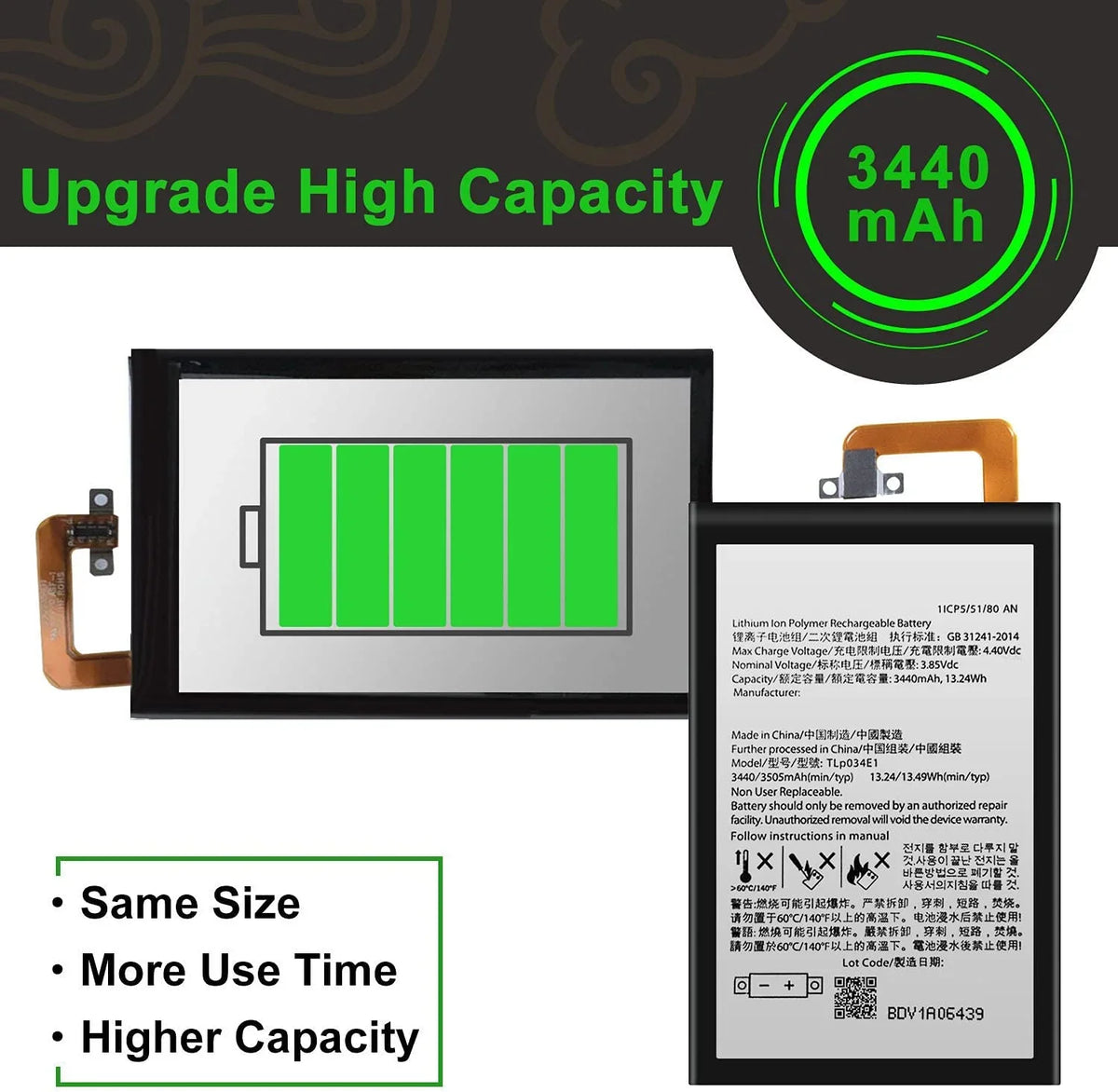 y BAT-63108-003 for BlackBerry BBB100-1 BBB100-2 BB100-7 BB100-5, BBB100-3