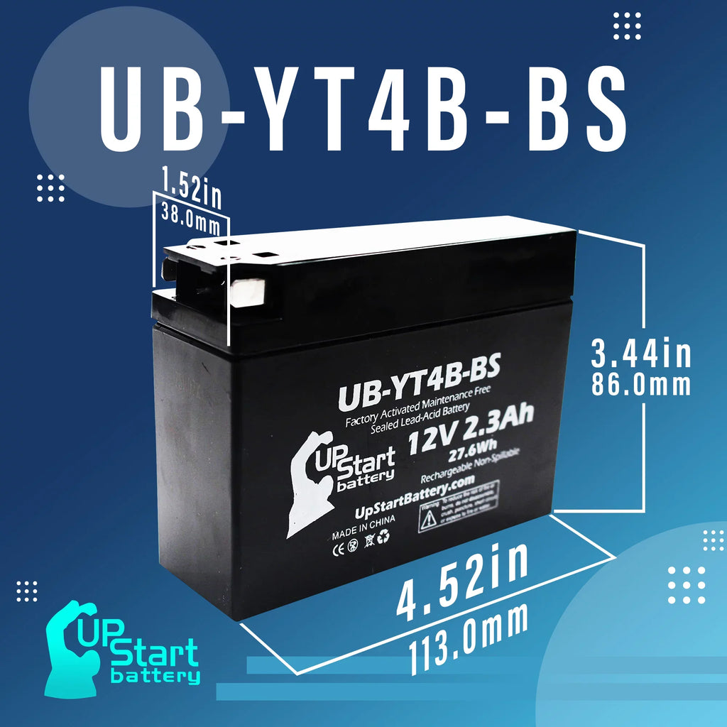 4- UpStart for 2004 SR400 400CC , , - 12V, 2.3Ah, UB-YT4B-BS