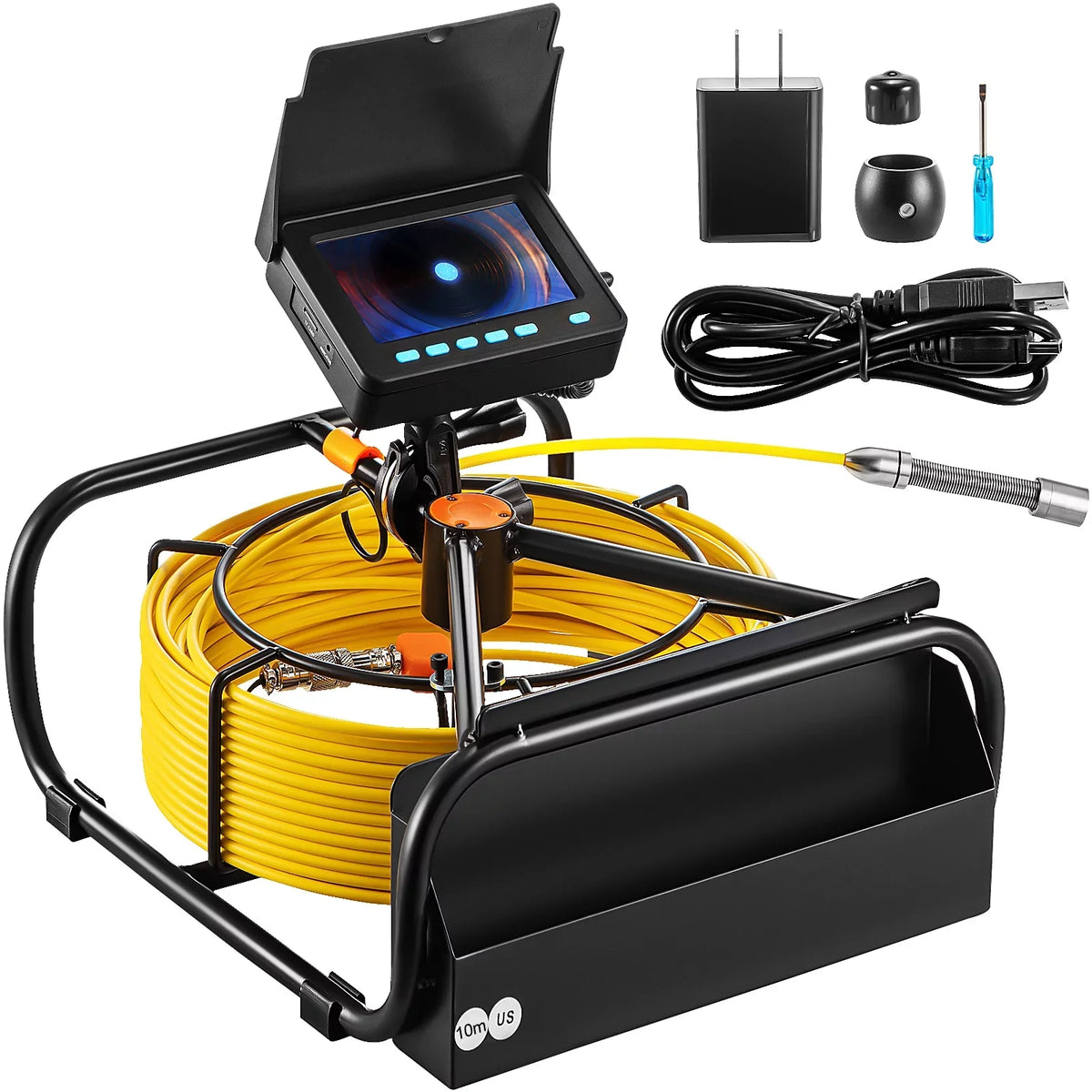 SKYSHALO 32.8FT 4.3 in. TFT LCD IP68 with 6PCS LEDs 8500MAH , DVR 10M