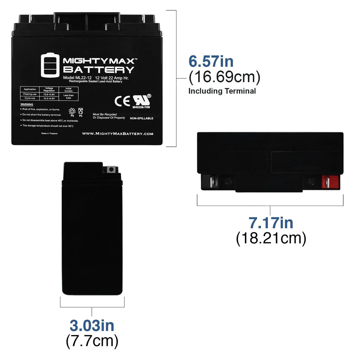 12V 22AH SLA for R200/R500 - 4