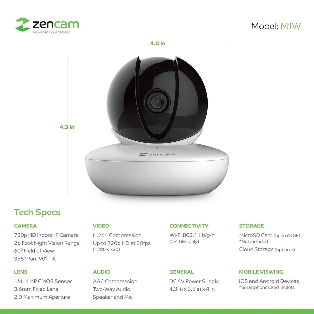 4- WiFi , IP , 720P with - for , , , (4PACK-M1W)