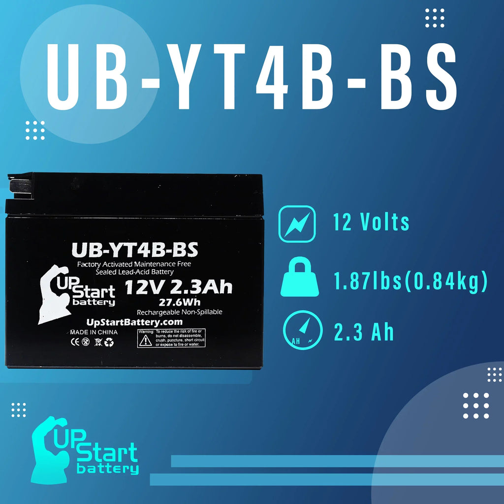 4- UpStart for 2004 SR400 400CC , , - 12V, 2.3Ah, UB-YT4B-BS