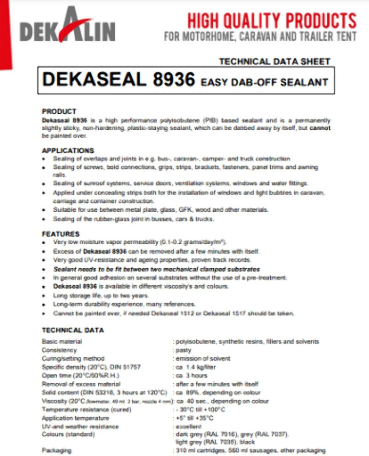 DEKALIN 8936 2 310ml - /