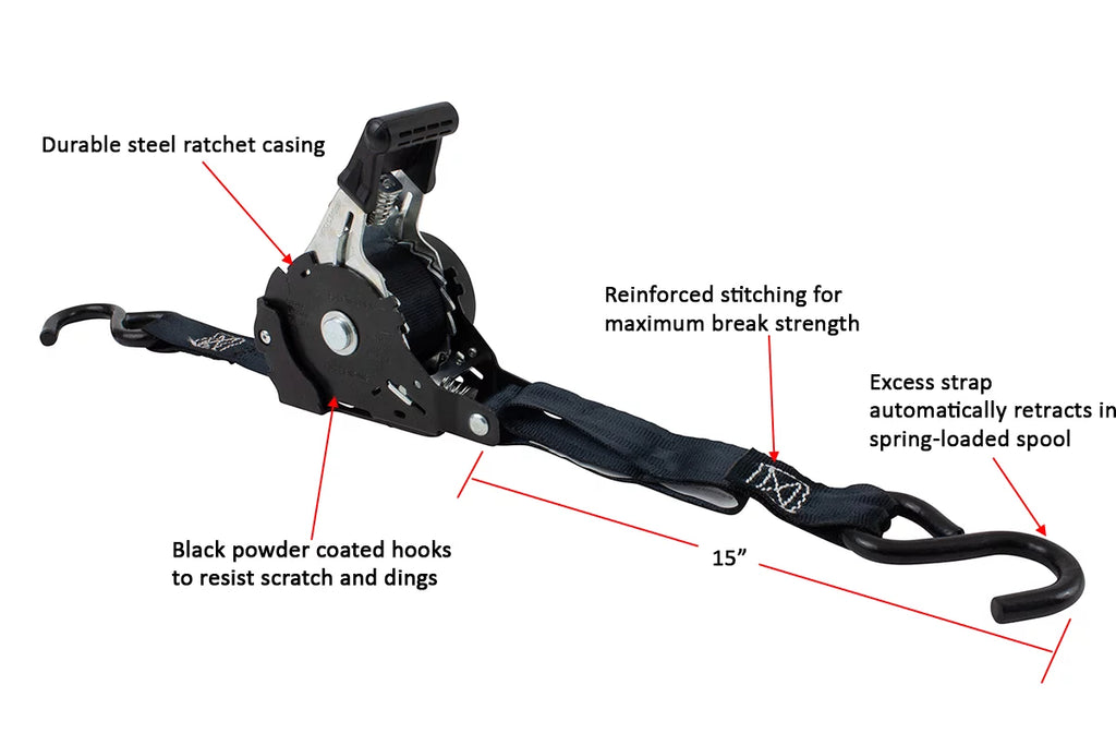 NO-RATCHETING | 1" x 12' with for , ATVs, : & - - 8