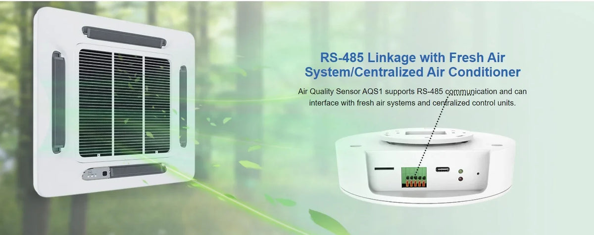 UbiBot AQS1 9-in-1 - PM1/2.5/10, TVOC, CO2/CO2e, & , , WiFi/RS485/LAN