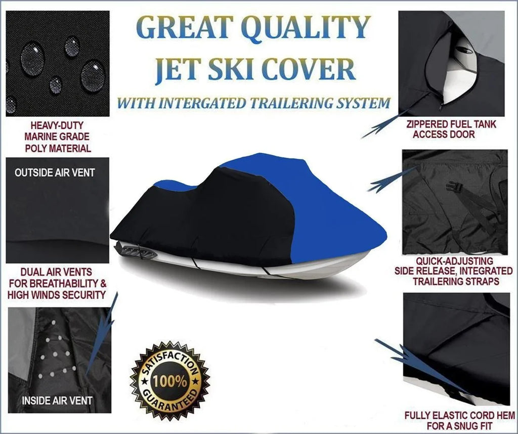 BLACK / BLUE HEAVY-DUTY, PWC 600D JET SKI for XLT 1200 2001 2002 2003 2004 2005