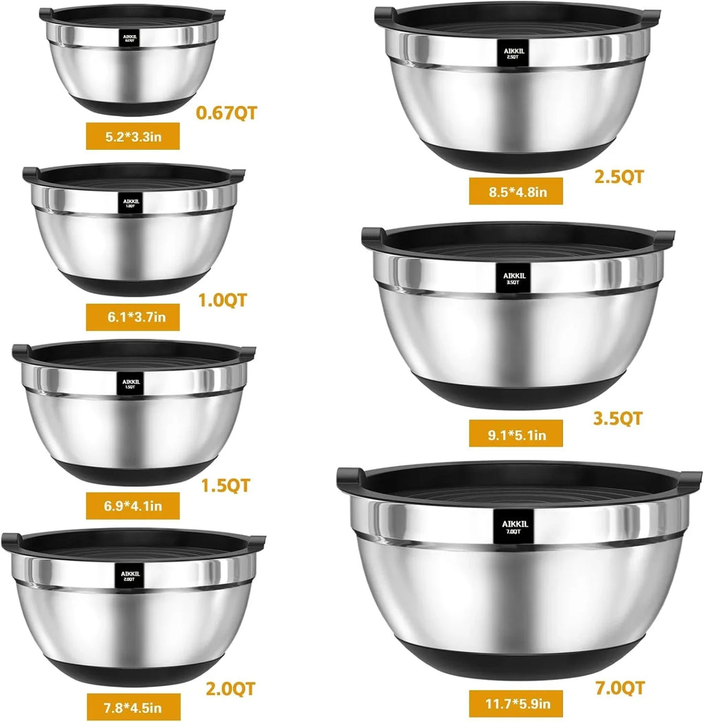 AIKKIL with , 20 piece , - , 7, 3.5, 2.5, 2.0,1.5, 1,0.67QT for , , ()