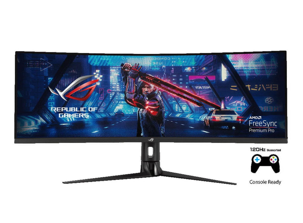 ROG XG49VQ - HDR — 49-inch 32:9 (3840 x 1080), 144Hz, FreeSync™ 2 HDR, DisplayHDR™ 400, DCI-P3: 90%,