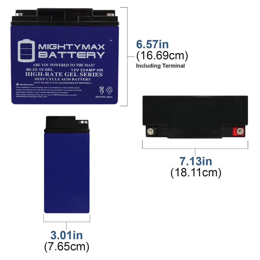 12V 22AH GEL R200/R500