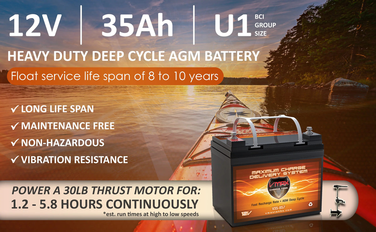 V35-857 12 35AH AGM U1 for 45lb