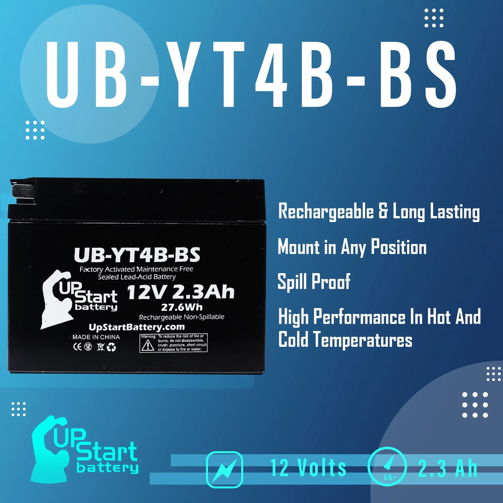 4- UpStart for 2004 SR400 400CC , , - 12V, 2.3Ah, UB-YT4B-BS